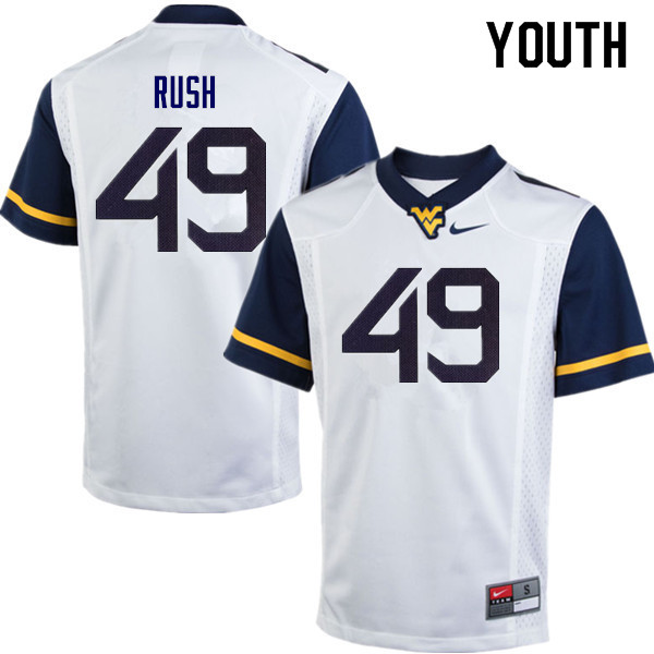 NCAA Youth Nick Rush West Virginia Mountaineers White #49 Nike Stitched Football College Authentic Jersey LY23G55AZ
